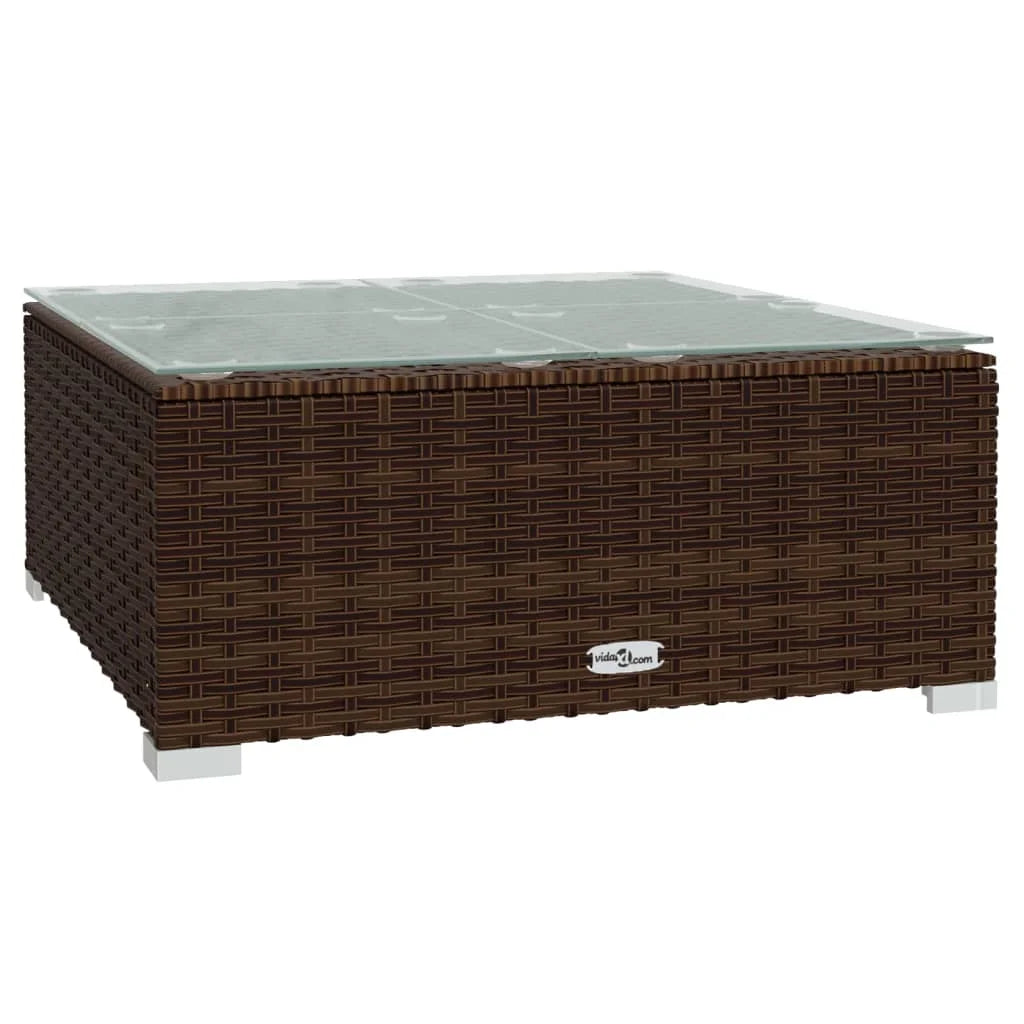 9 Piece Patio Set with Cushions Poly Rattan Brown M38352