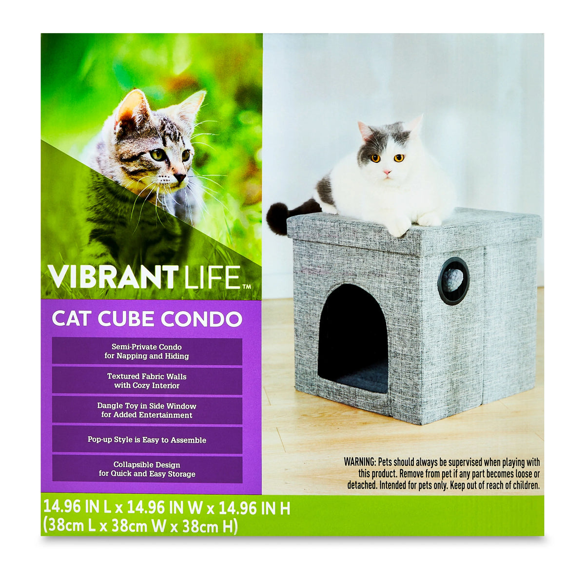 Gray 15" Cat Cube Condo X164915