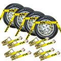 Car Tie Down 4 Pack Flat Hooks Classic Yellow 3300 Lbs SWL J14450