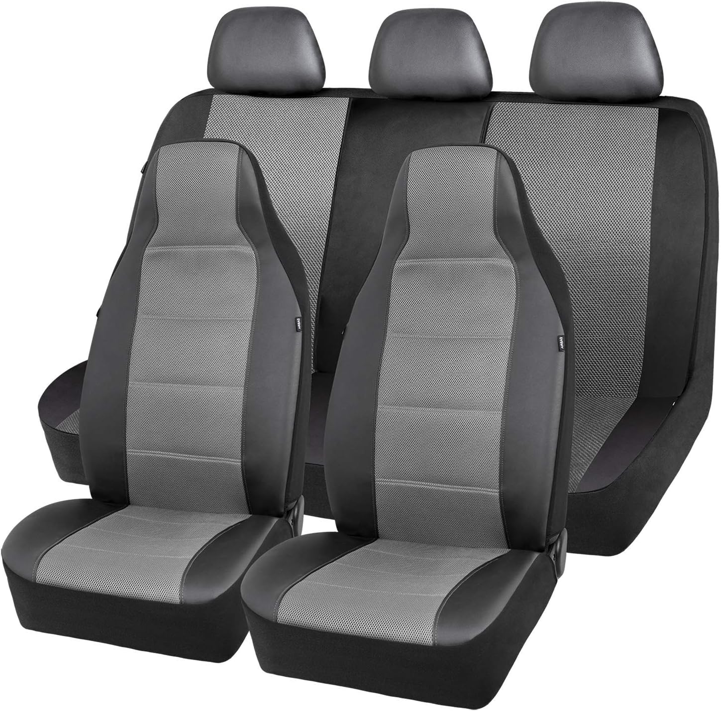 Beige Mesh and Leather Car Seat Cover Pack of 2 F90106