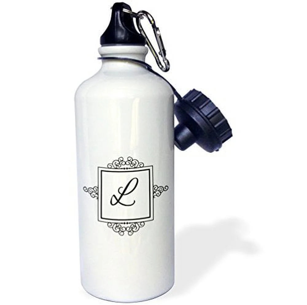 21 oz Black and White Sports Water Bottle D662782