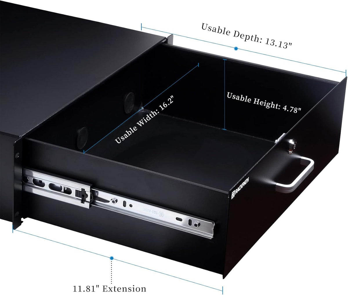 3U Rack Mount Drawer with Lock and Key, Pack of 2 U349