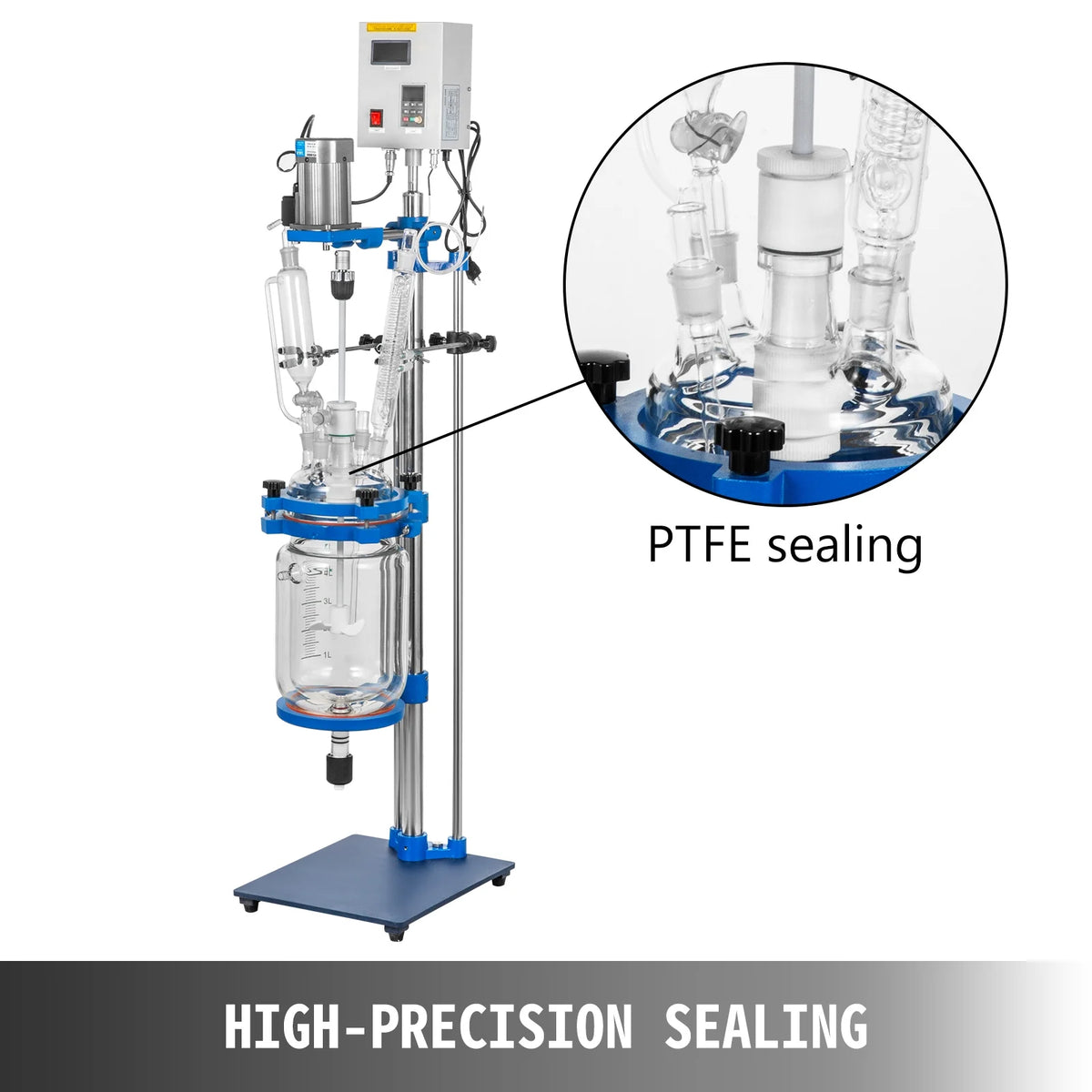 Jacketed Glass Reactor 5L with Digital Display F828828