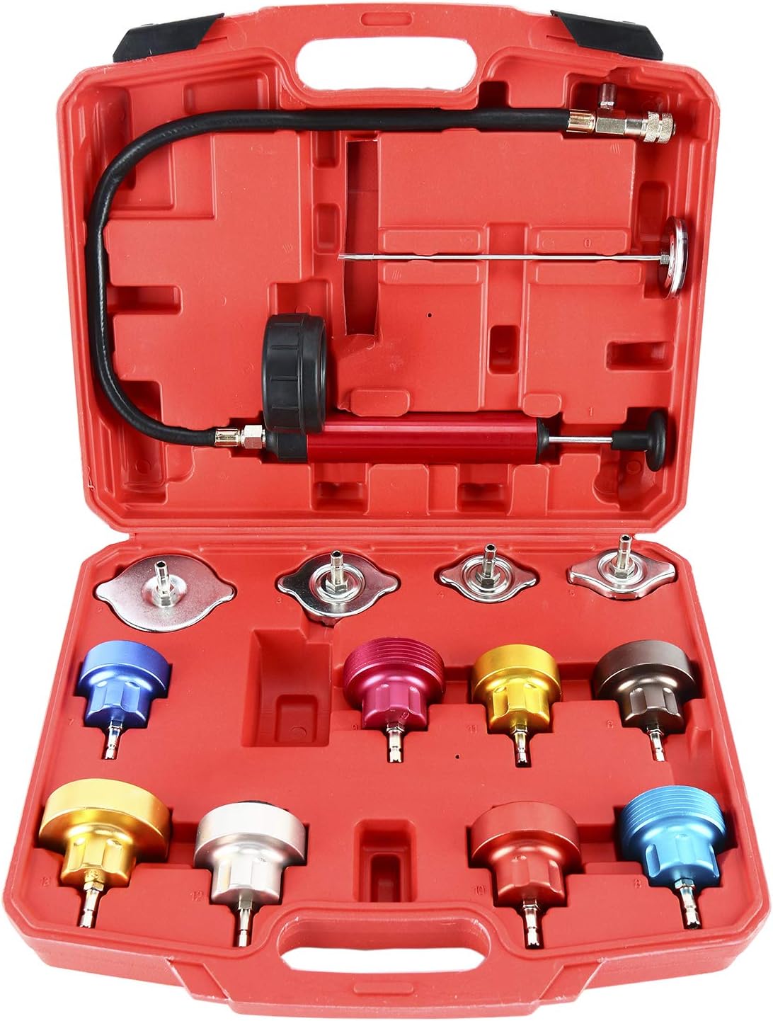 14pc Radiator Pump Pressure Leak Tester Kit Vacuum Cooling System Tester Pack of 2 I3513