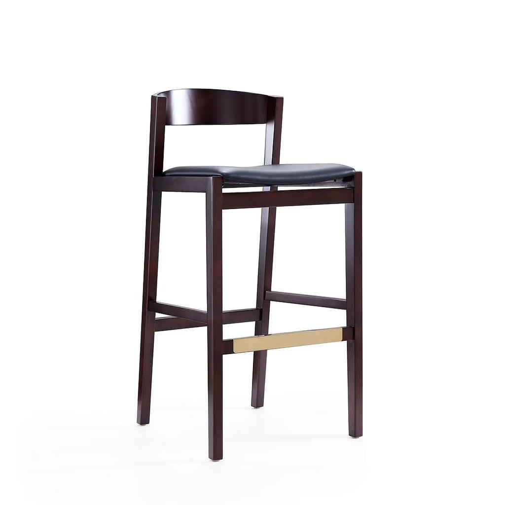 Black Faux Leather Barstool S8140
