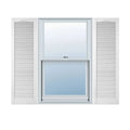 18 inchw x 40 inchh Vinyl Louver Shutters, Bright White Y201