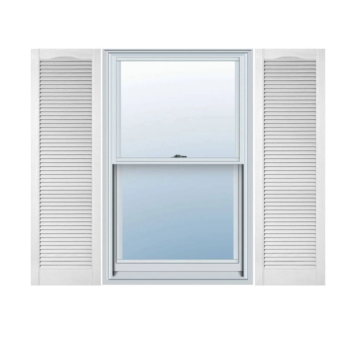 18 inchw x 40 inchh Vinyl Louver Shutters, Bright White Y201