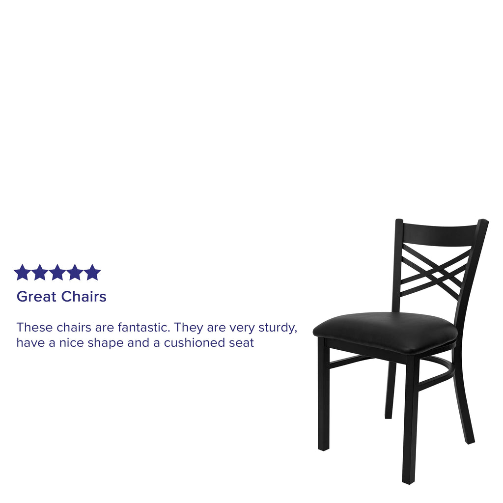 Black Vinyl Seat Metal Restaurant Chair D708
