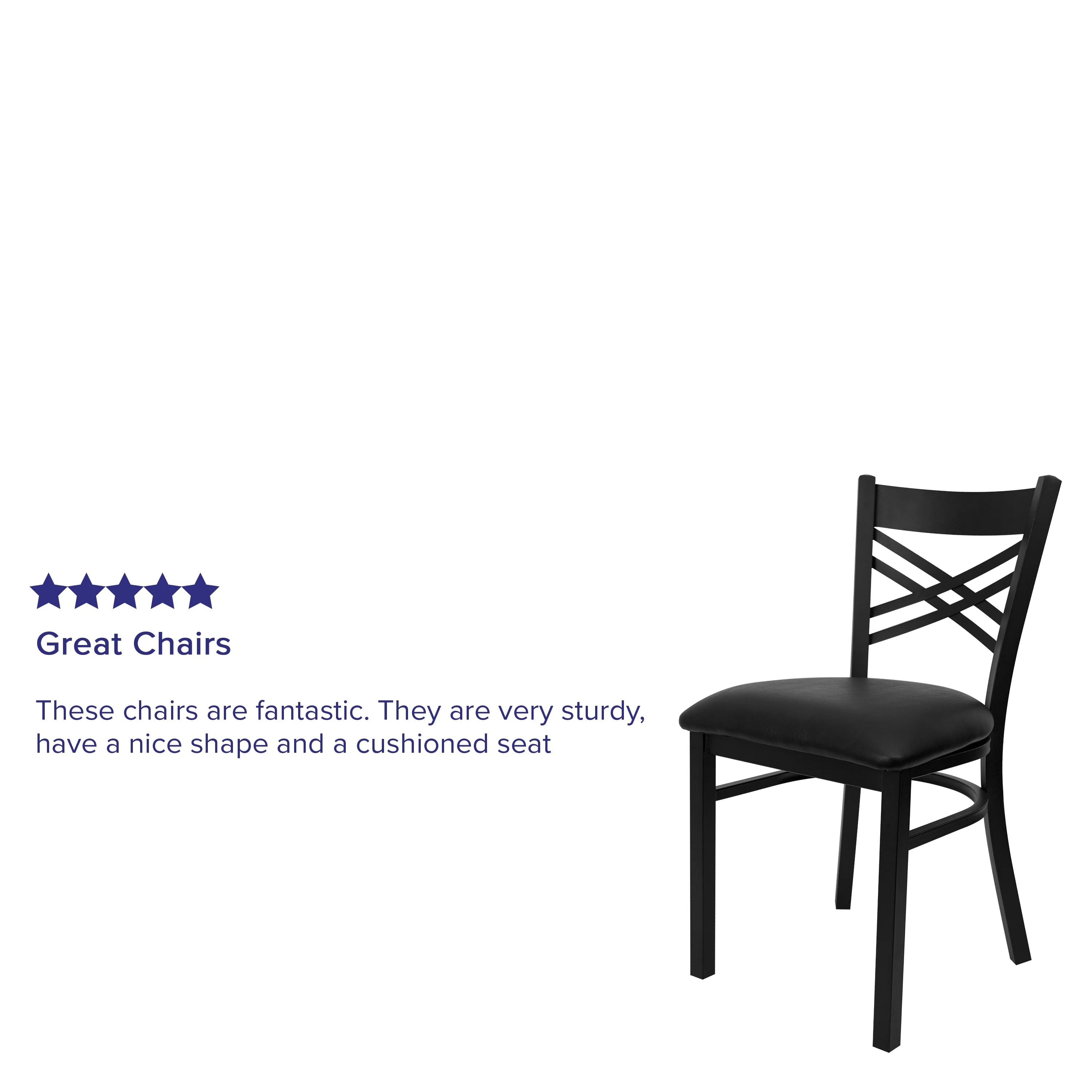 Black Vinyl Seat Metal Restaurant Chair D708