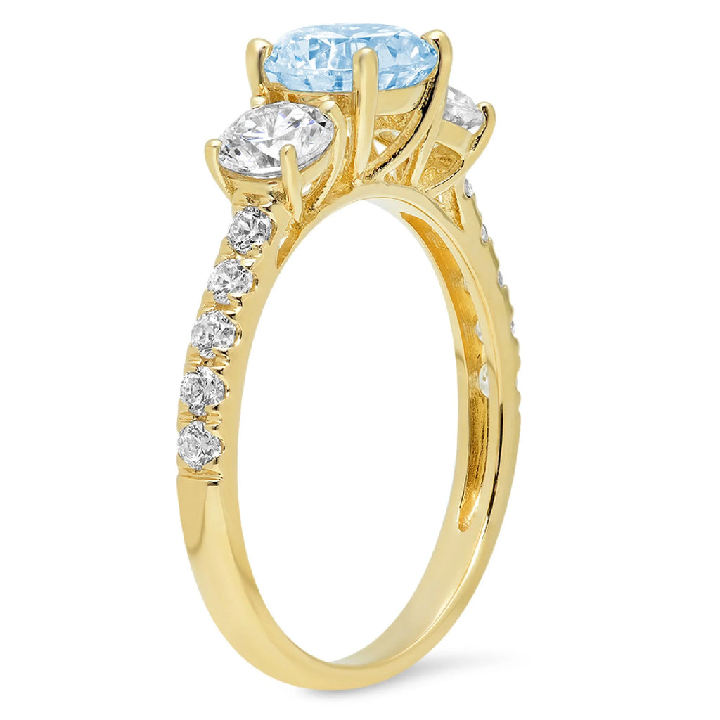 18k Yellow Gold Three-Stone Ring Q441