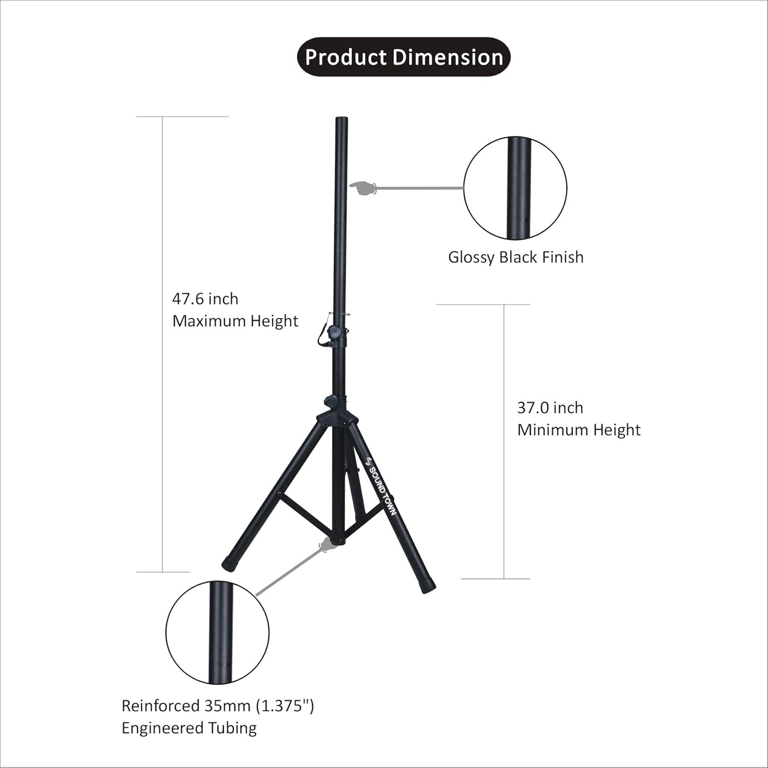 Pair of Powered Column Speakers with Speaker Stands Y812891