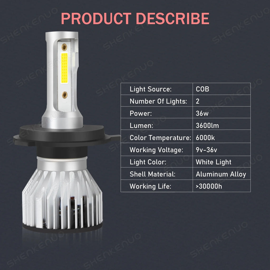 H4 High&Low Beam H11 Fog Light LED Headlight Bulbs 4pcs B96667