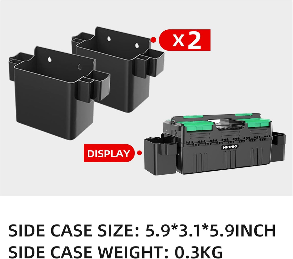 20-Inch Portable Plastic Tool Box with Organizer Tray, Pack of 2 H278
