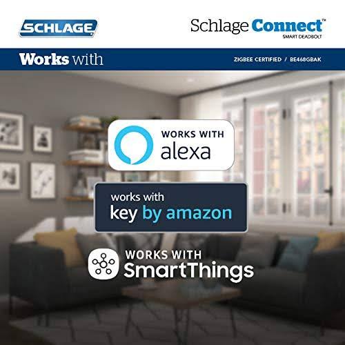 Smart Deadbolt with Camelot Trim in Bright Brass, Zigbee Certified W55176