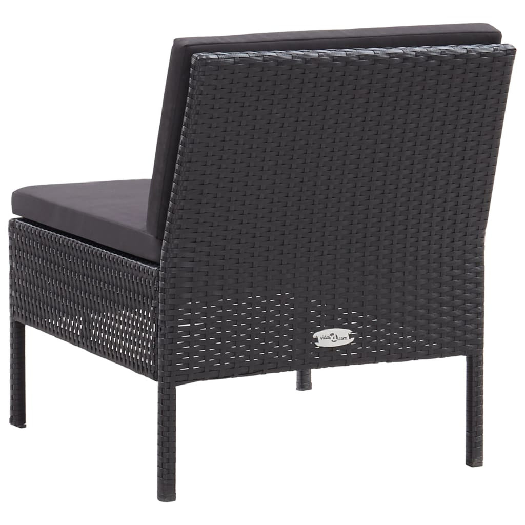 3 Piece Poly Rattan Outdoor Sectional Sofa Set with Cushions Steel Frame I443710