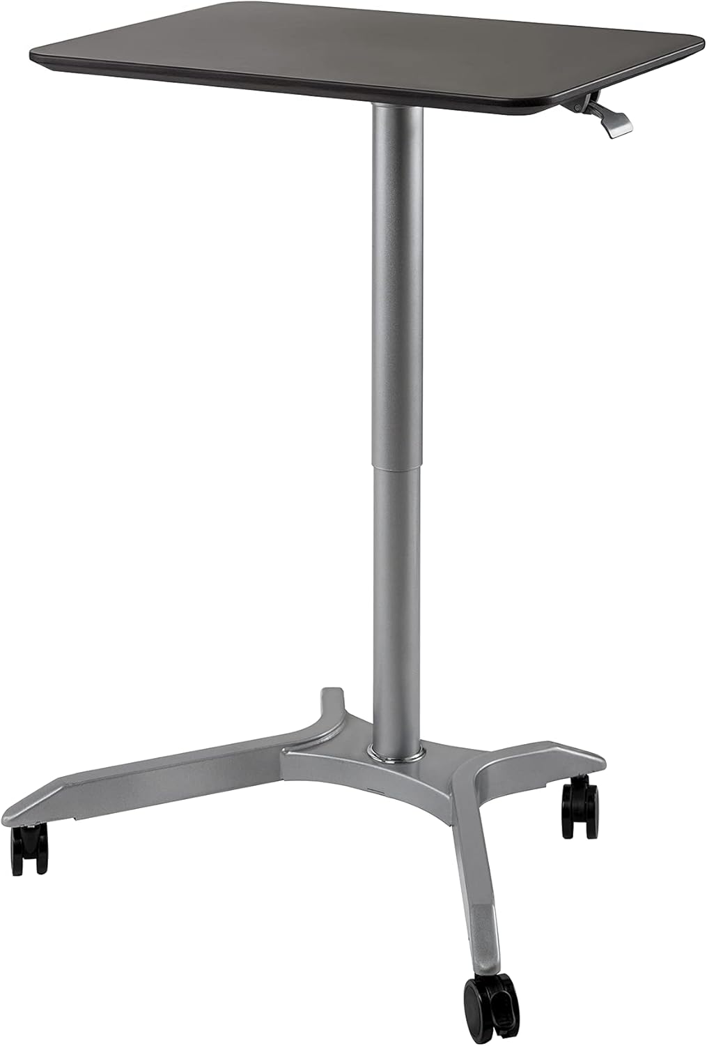 Black Mobile Rolling Height Adjustable Cart Table with Wheels Y15473
