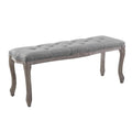 Light Fabric Wood Accent Chair Bench G22183