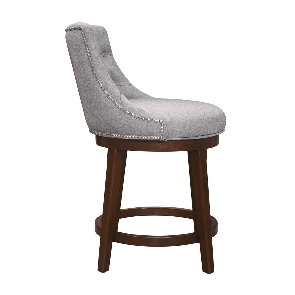 Gray Fabric Swivel Counter Height Stool M1736