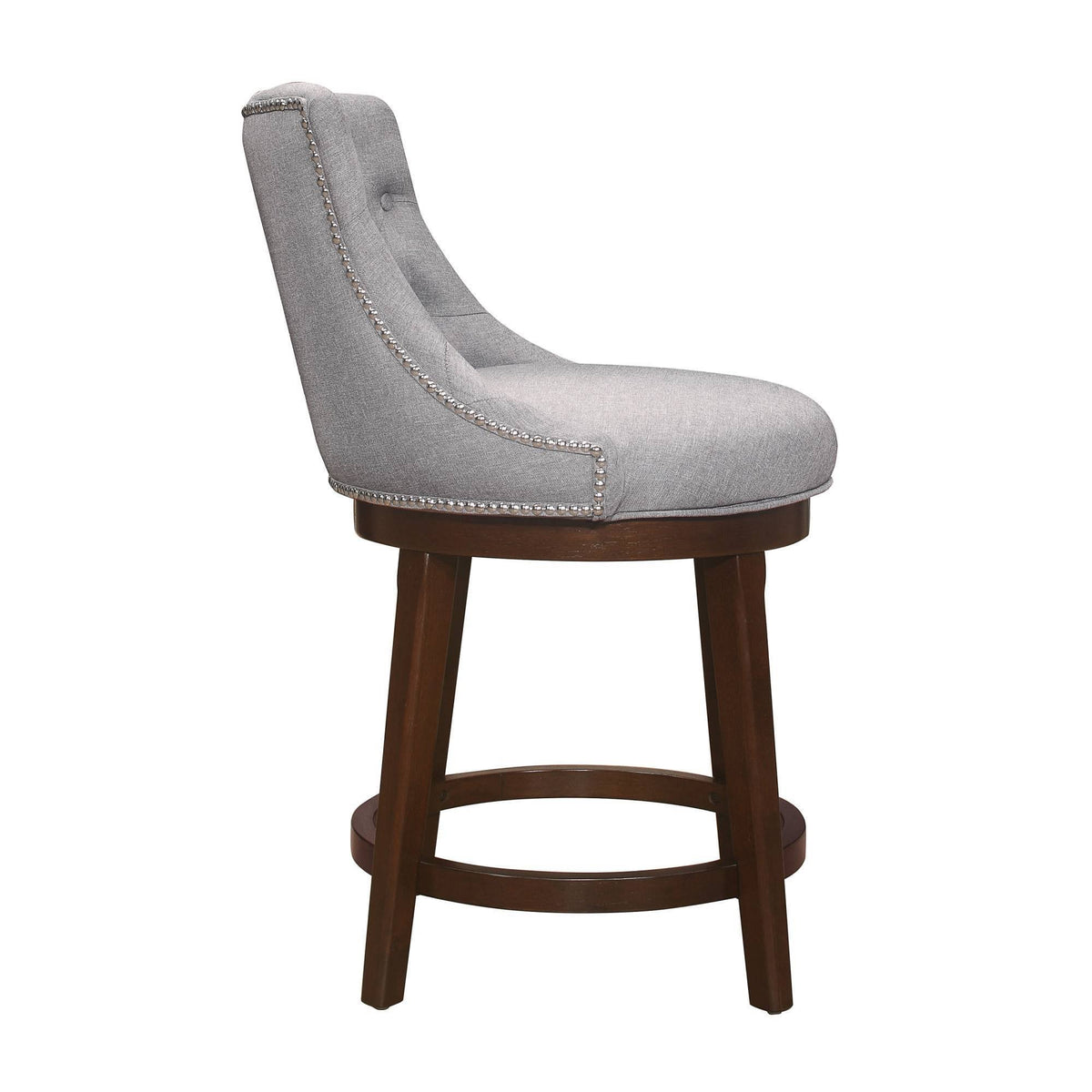 Gray Fabric Swivel Counter Height Stool M1736