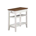 3 Tier End Table with Drawer Driftwood Top White Frame E171