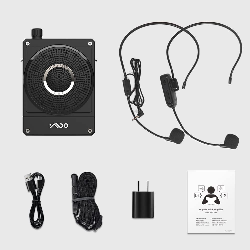 10W Rechargeable Voice Amplifier with UHF Wireless Microphone Headset E691