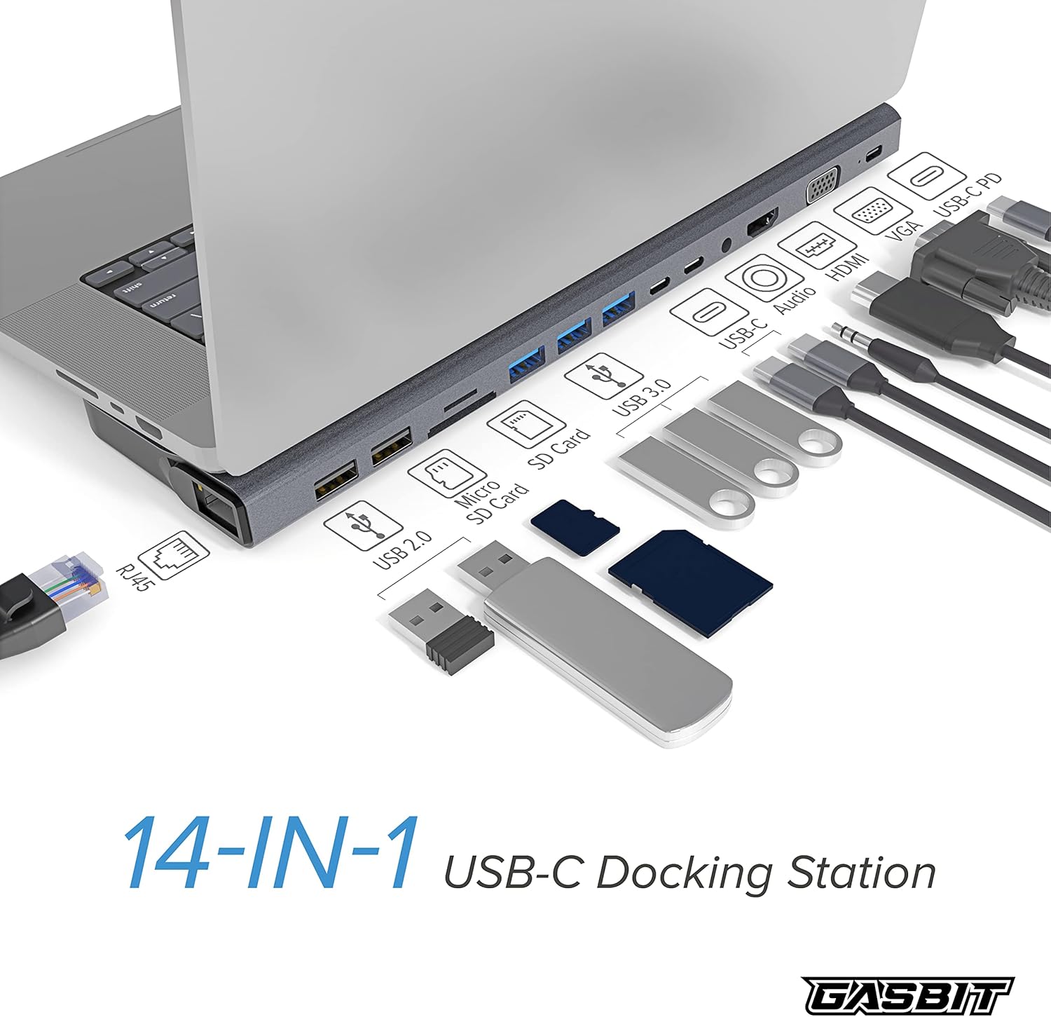 14-in-1 USB C Hub Multiport Adapter, Pack of 2 Z9853