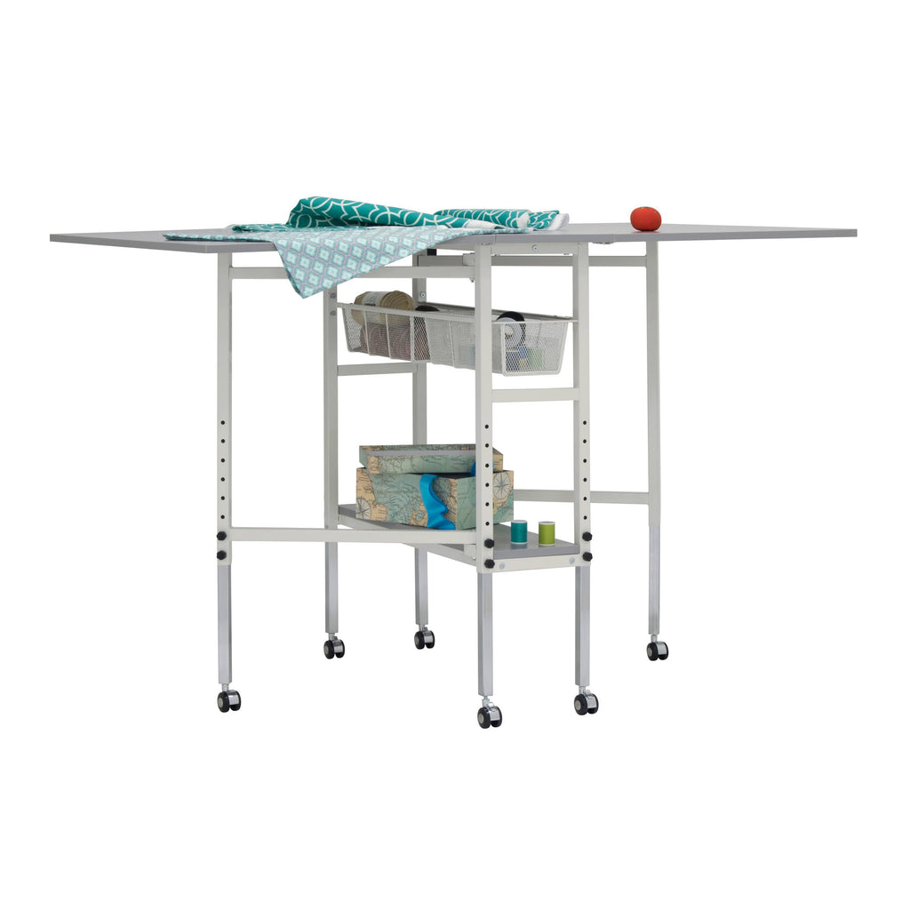 Adjustable Folding Craft Table with Metal Drawers Z8154