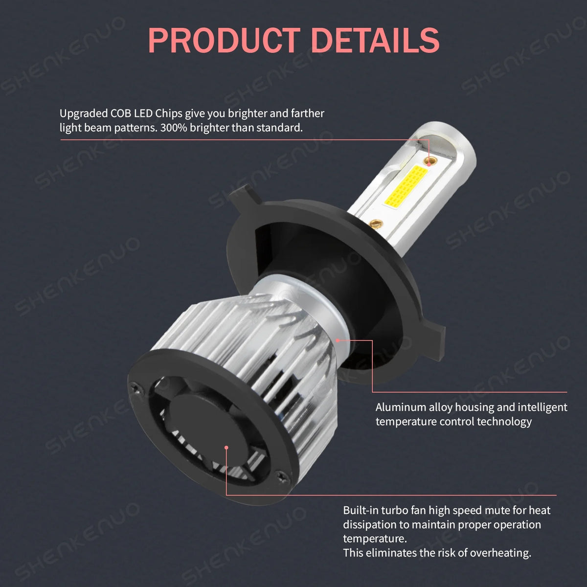 H4 High&Low Beam H11 Fog Light LED Headlight Bulbs 4pcs B96667