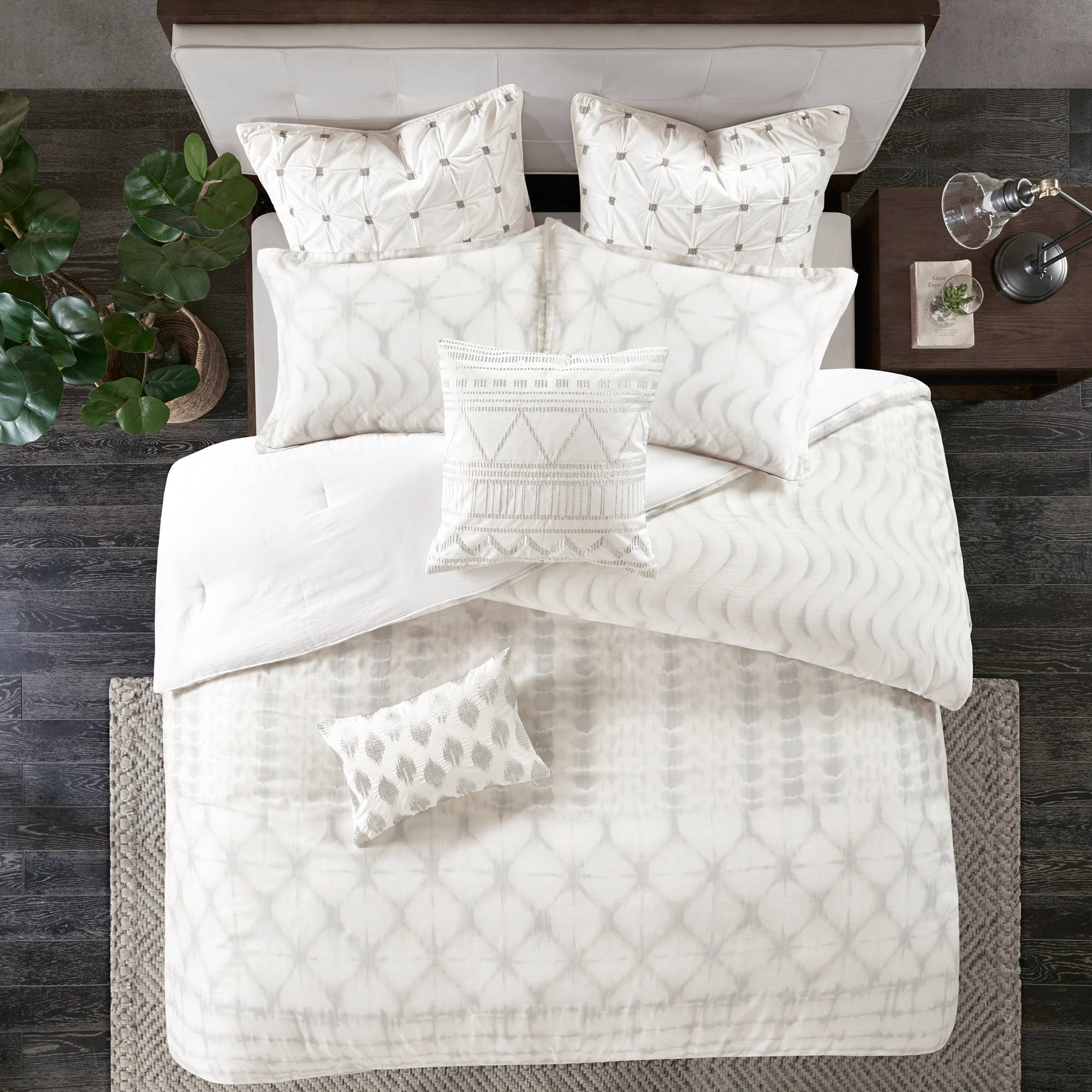 Grey King/Cal King Cotton Duvet Cover Mini Set P52141