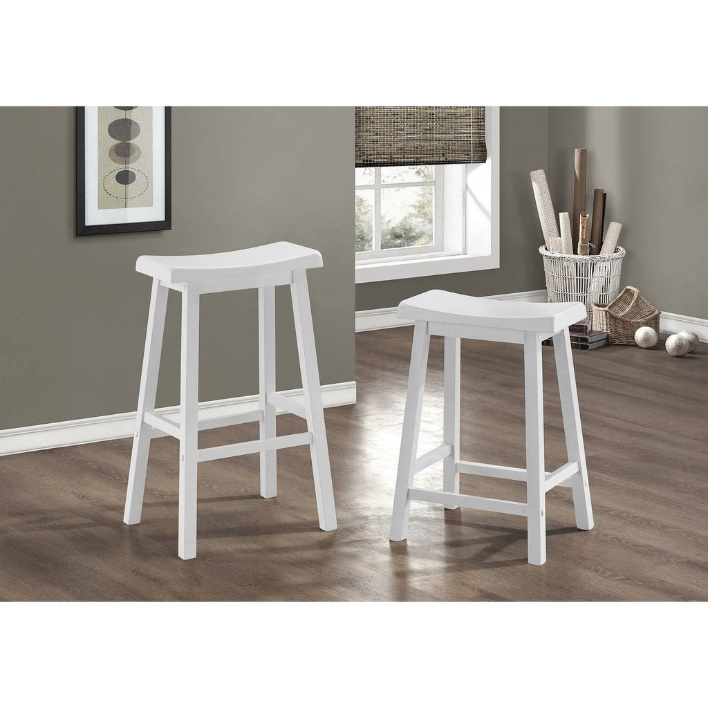 White Two Piece Barstool Set of 2 F7887