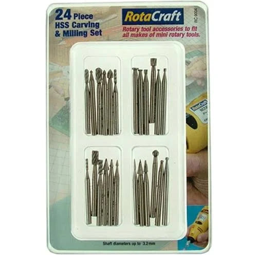 24 Piece HSS Carving & Milling Set M98372