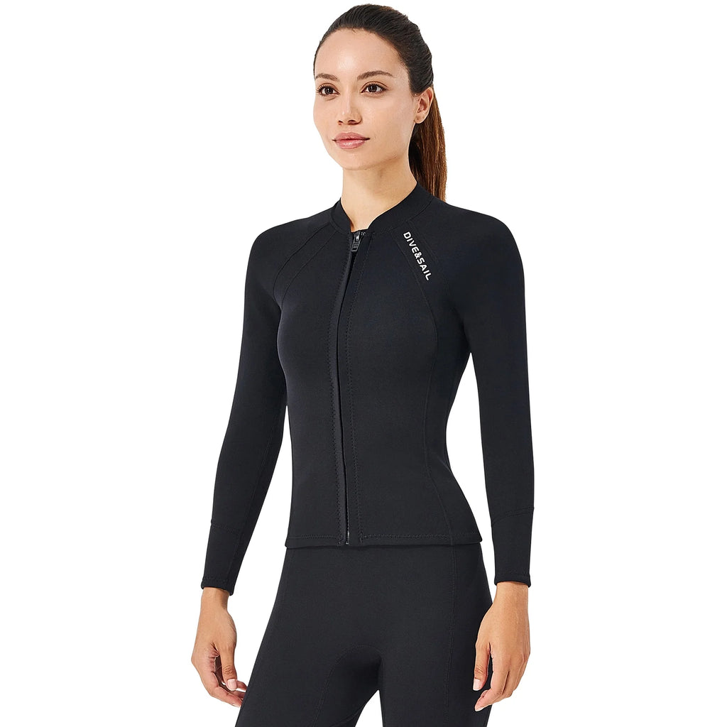 2mm Neoprene Front Zipper Wetsuits Jacket Long Sleeves V9009