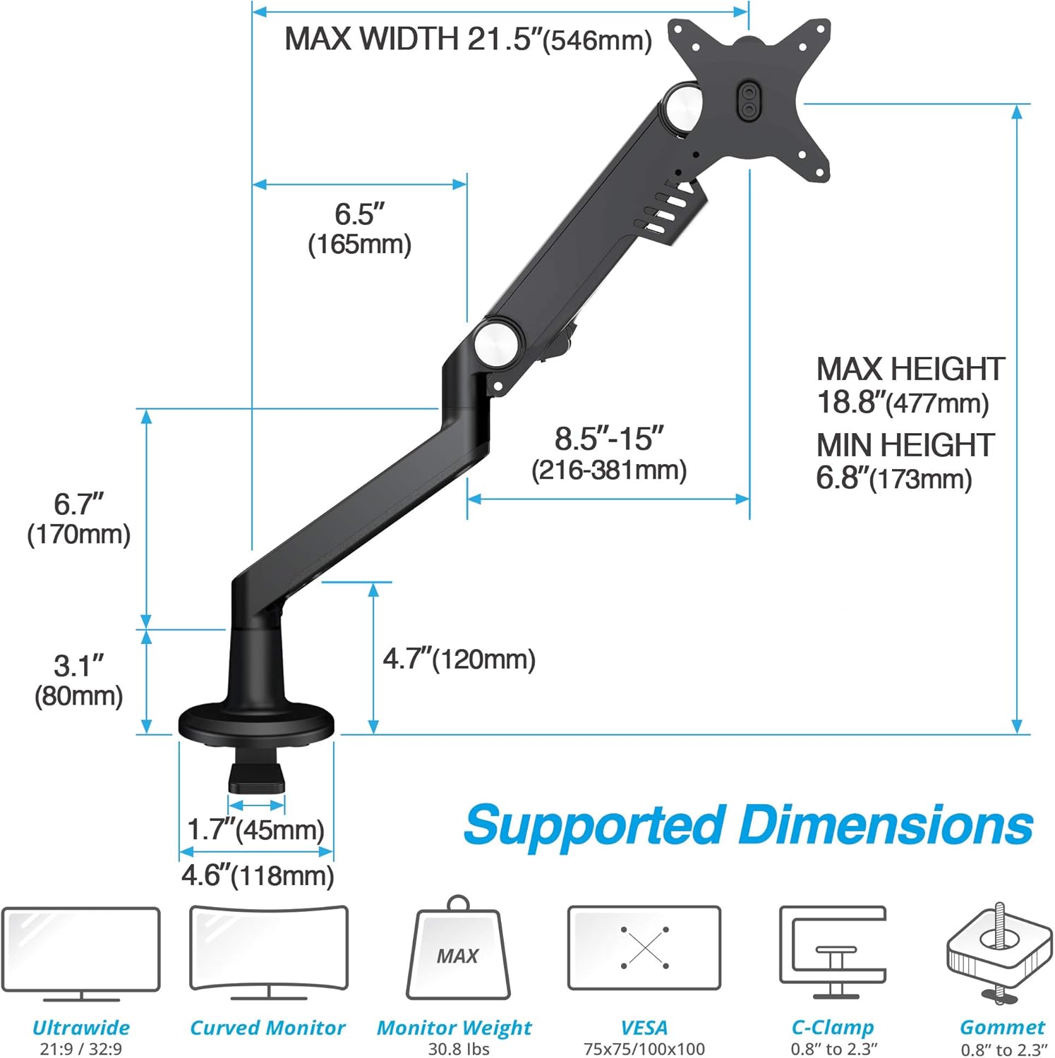 Single Monitor Arm Desk Mount D560