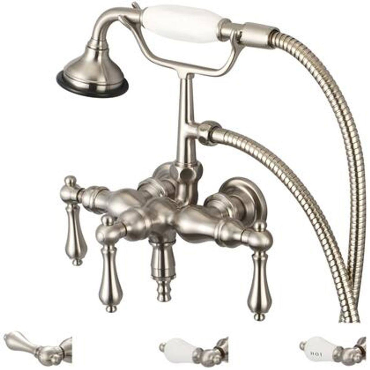 Vintage Classic Wall Mount Tub Faucet with Down Spout X40905