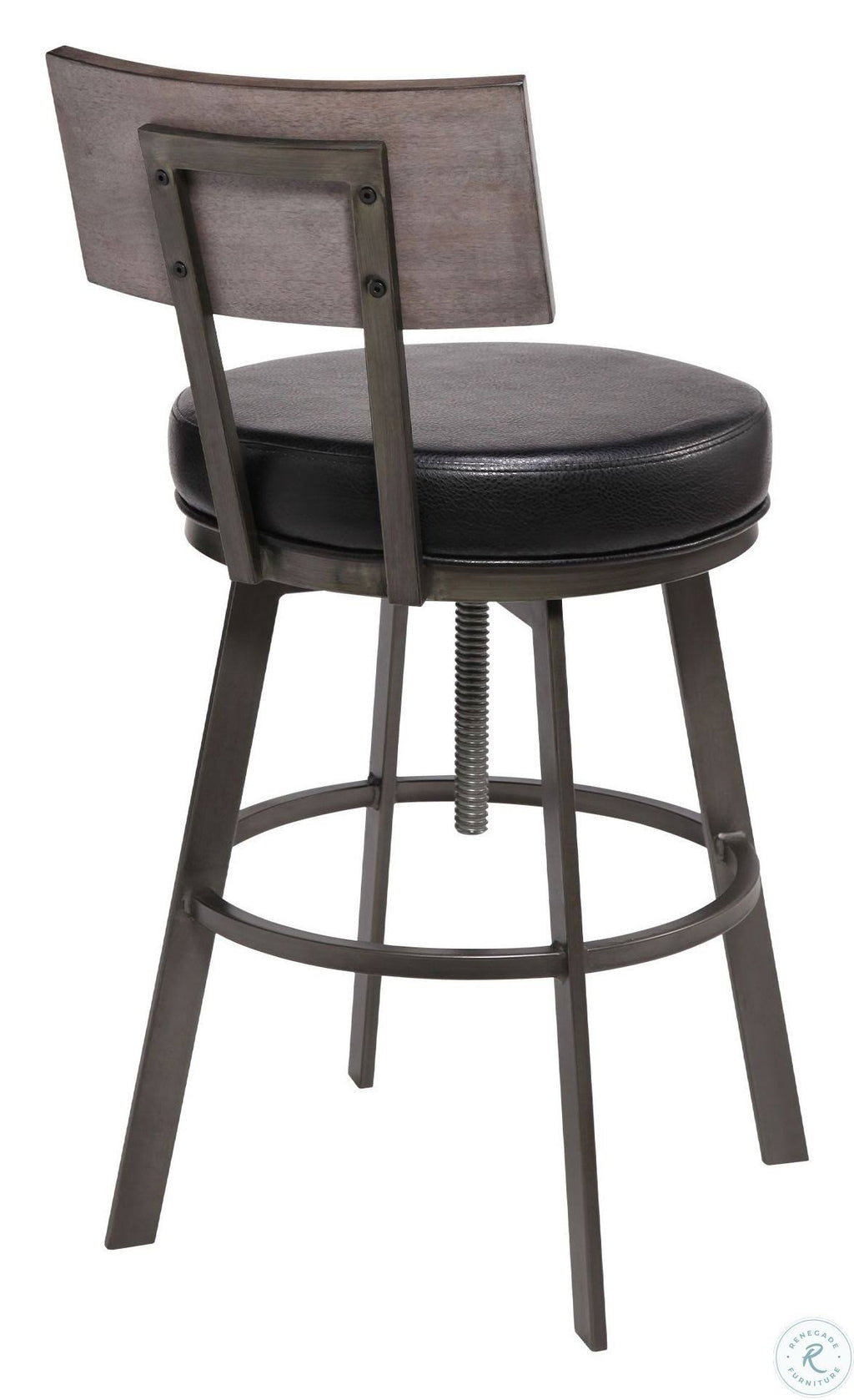 Adjustable Barstool with Black Faux Leather C2080