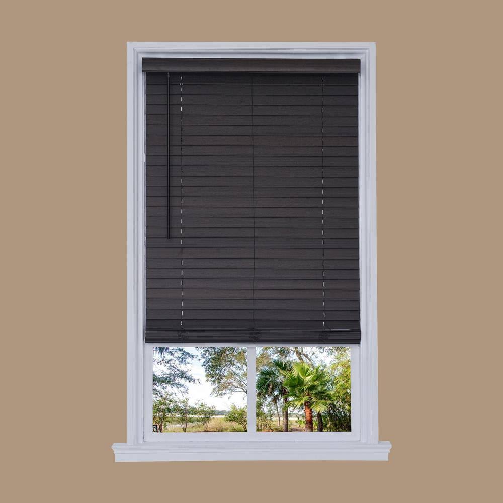 Walnut Faux Wood Room Darkening Horizontal Blinds C789