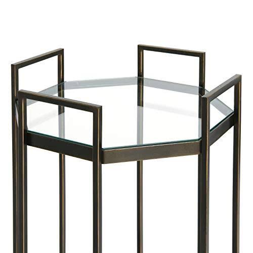 Octagon Black Metal Bar Cart C915