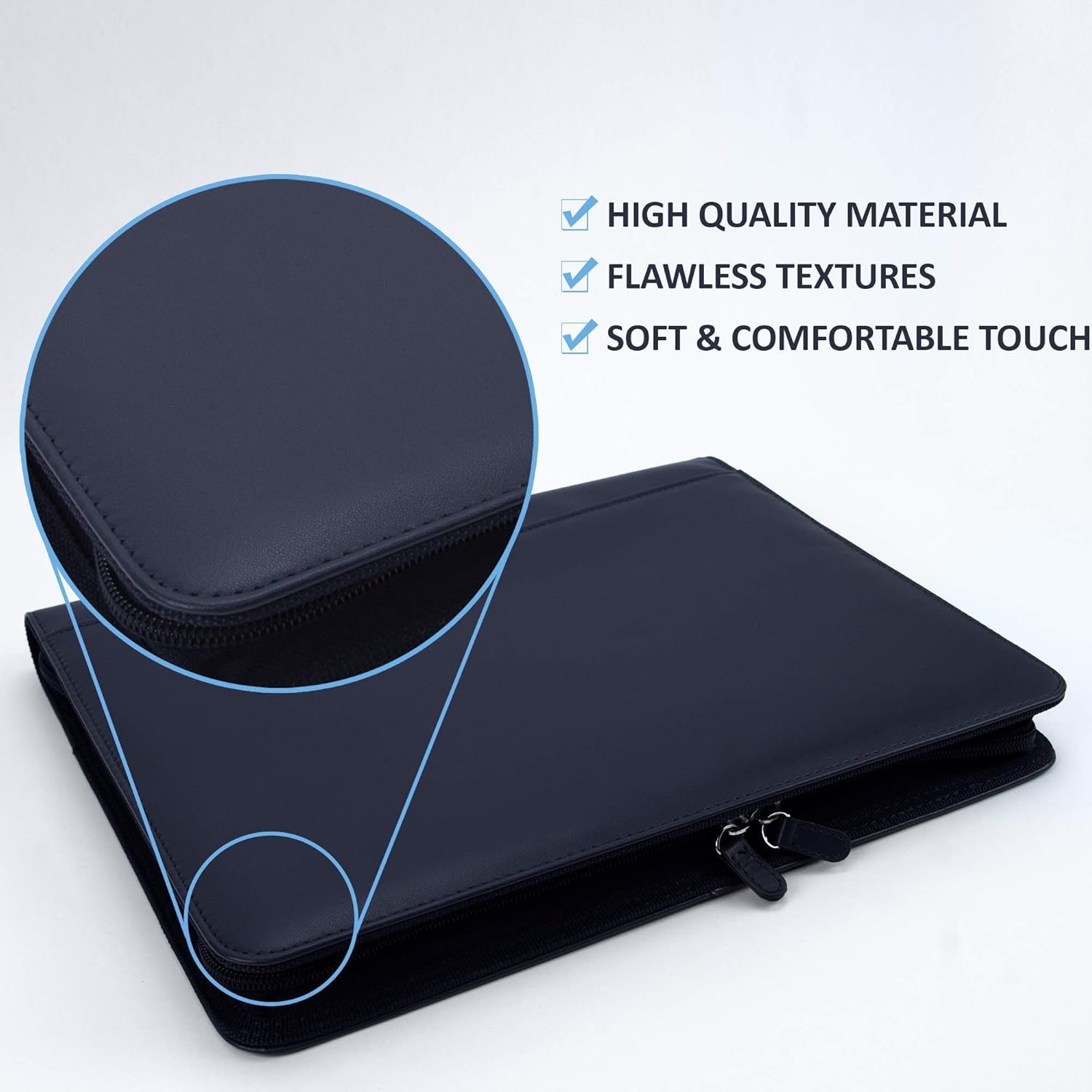 Navy Blue Leather Portfolio Padfolio N53762