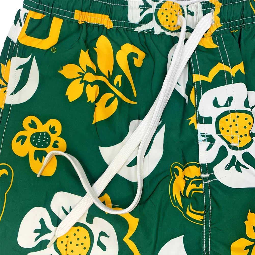 Men's Purple Kansas State Wildcats Floral Volley Logo Swim Trunks Y7715