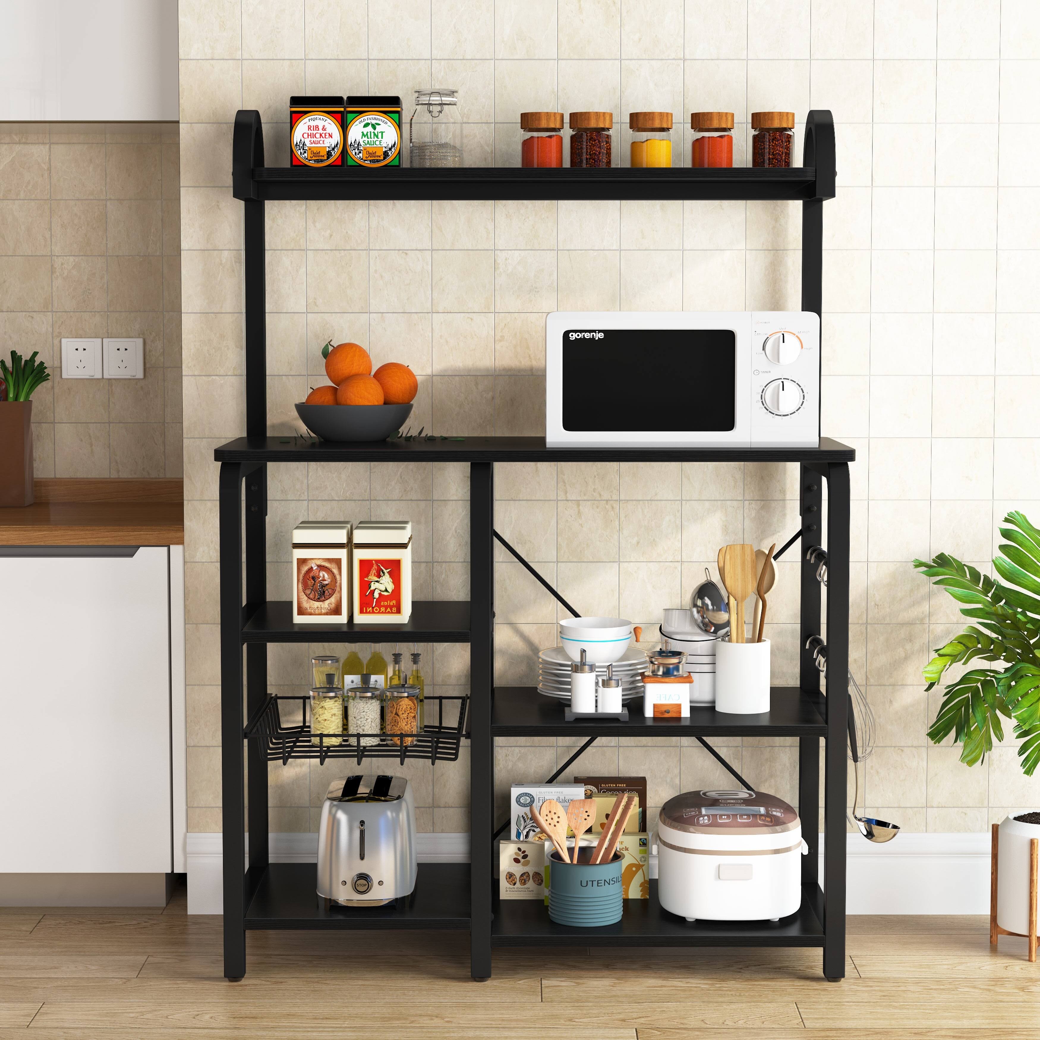 Rustic Brown Kitchen Baker's Rack Microwave Oven Stand D5760