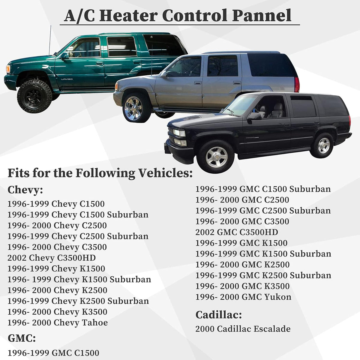 A/C Heater Climate Control Panel with Rear Defogger, Pack of 2 U2407
