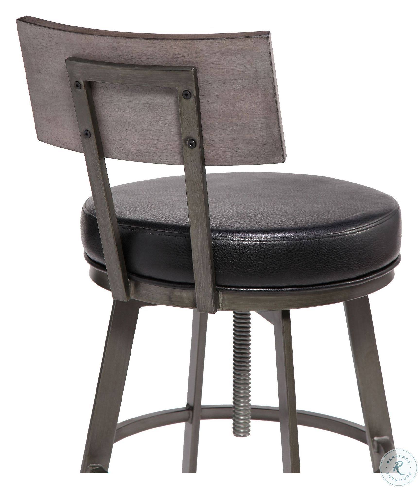 Adjustable Barstool with Black Faux Leather C2080