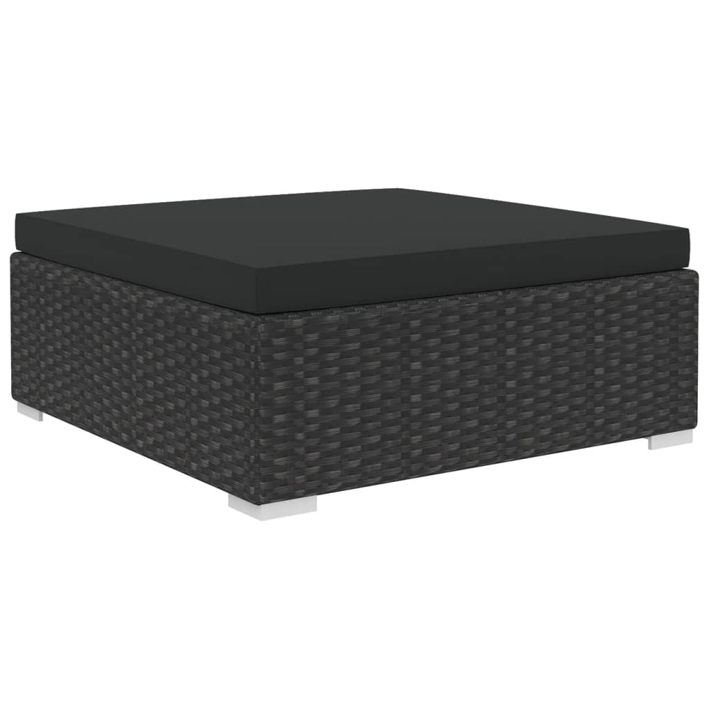 13 Piece Poly Rattan Outdoor Sectional Sofa Set with Coffee Table Ottoman and Armchair G204