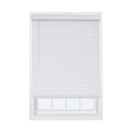 Cordless White Faux Wood Room Darkening Horizontal Blinds Z464695
