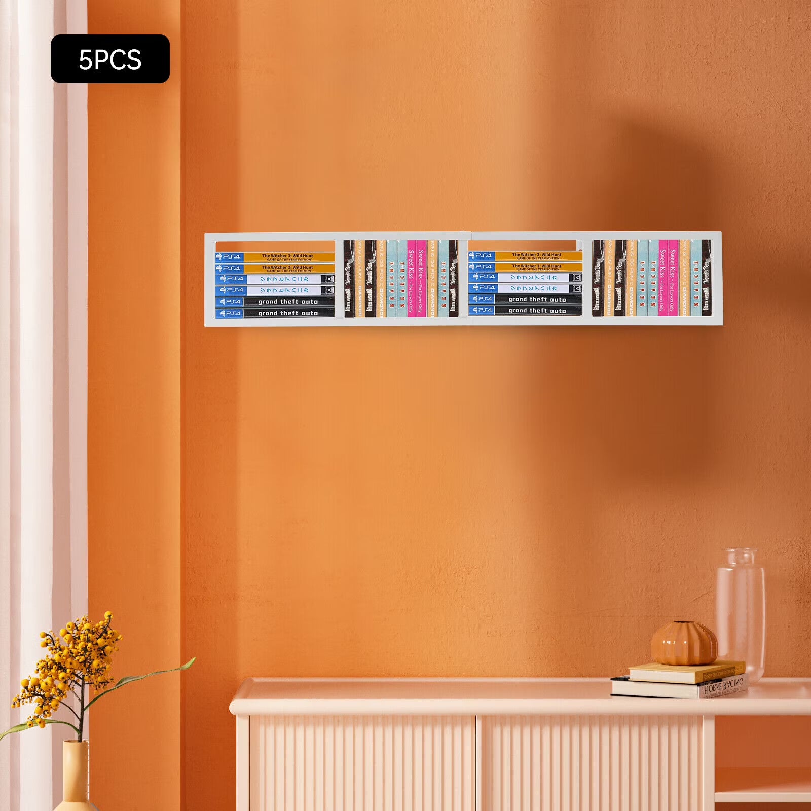 Metal Storage Media Shelf CD DVD Rack Wall Mount V28116