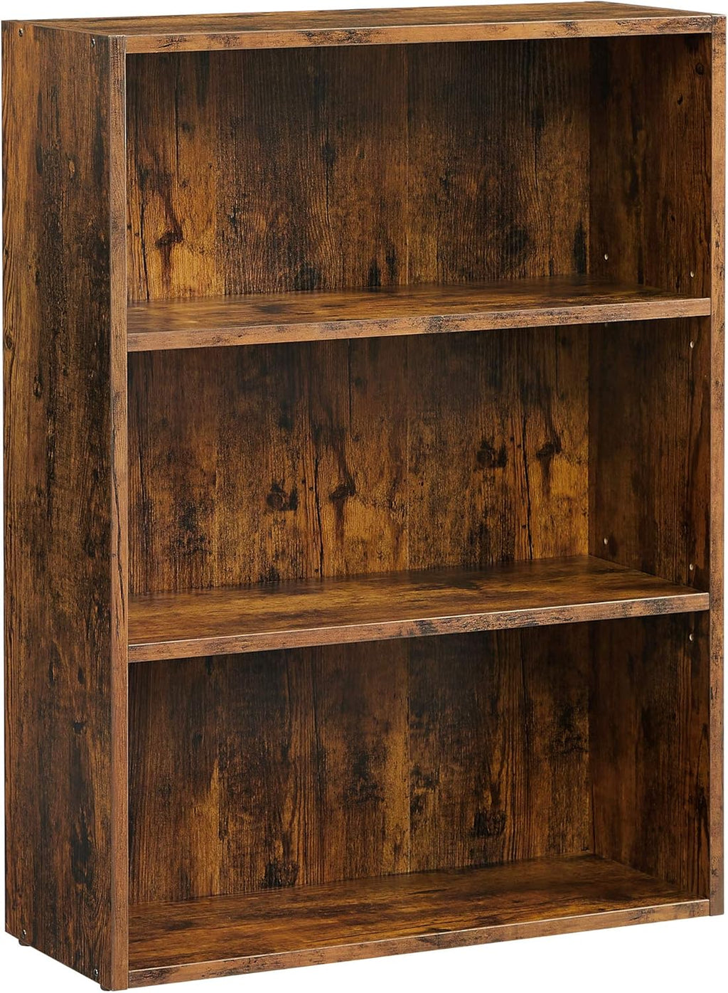 23.6" Rustic Brown Open Bookcase with Adjustable Shelves A2250