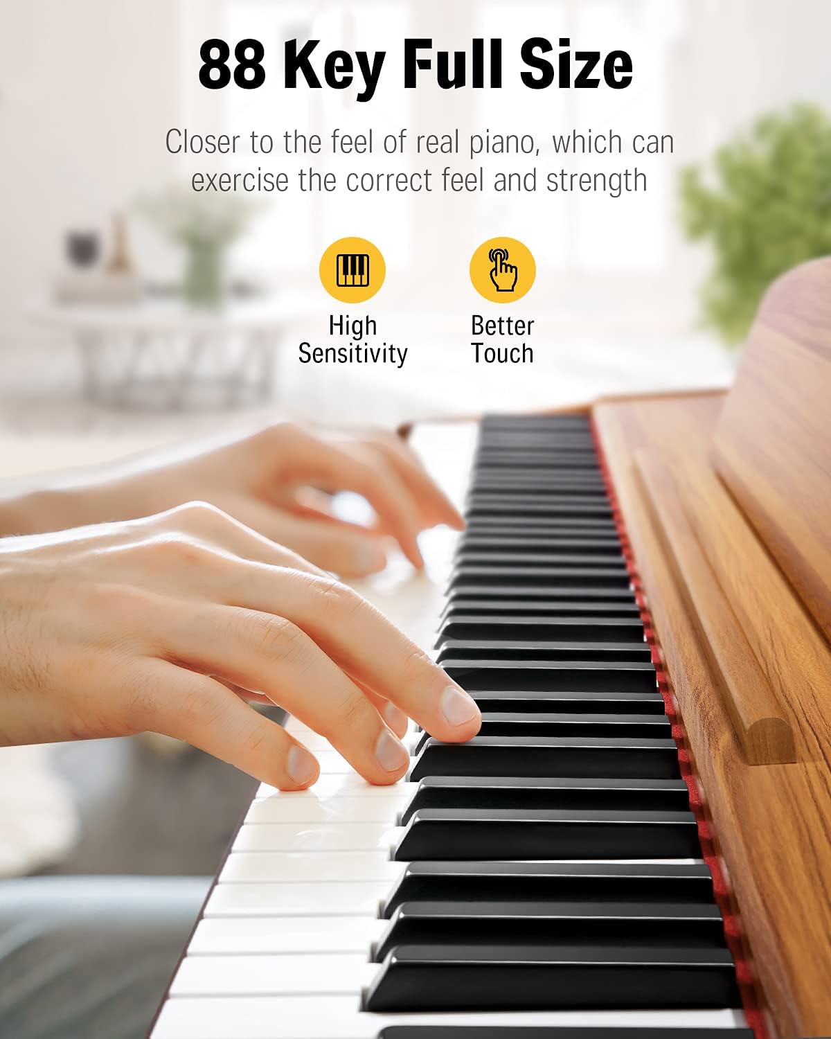88 Key Weighted Digital Piano with Stand, Triple Pedal and MIDI M6474