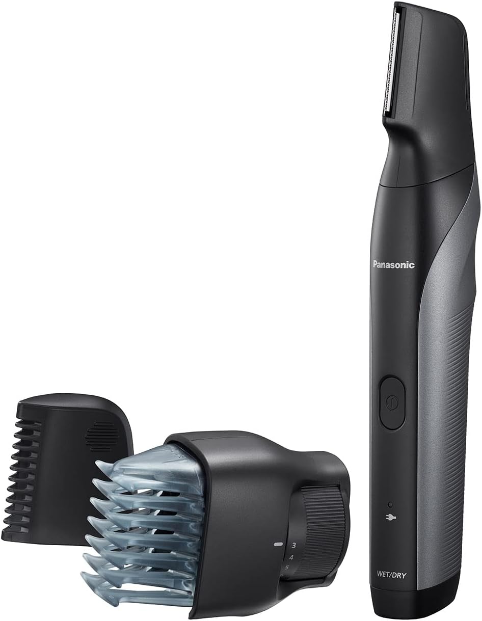 Cordless Waterproof Body Hair Trimmer with 3 Comb Attachments, Silver, Pack of 2 D539647