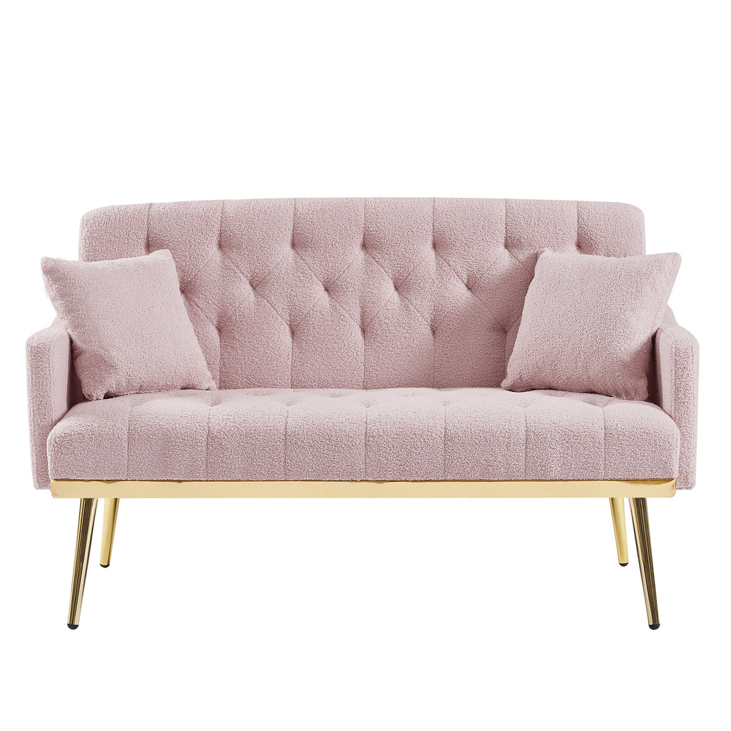 PINK TEDDY FABRIC 2 SEATER SOFA N1129