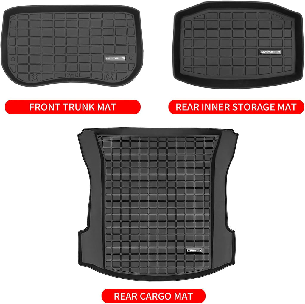 Set of 3 TPE Cargo Liners for Tesla Model 3 P52578